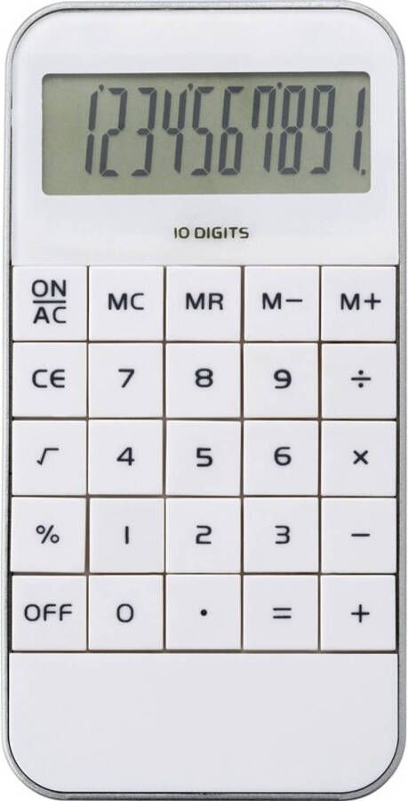 Merkloos Basic rekenmachine calculator wit 12 cm Rekenmachines