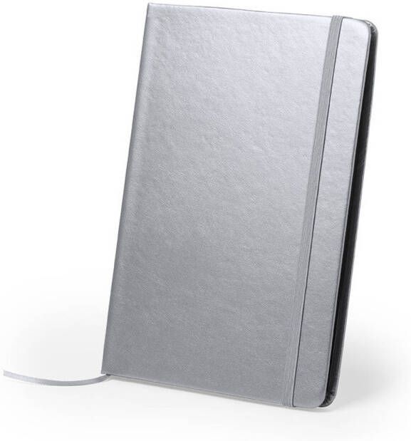 Merkloos Luxe pocket schrift notitieblok 21 x 15 cm in kleur zilver Notitieboek