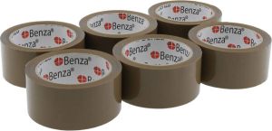 Benza 12 Rollen Extra Sterke Bruine Verpakkingstape Breed Plakband 48 Mm X 66 Mtr