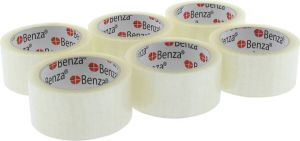 Benza 12 Rollen Extra Sterke Transparante Verpakkingstape Breed Plakband 48 Mm X 66 Mtr