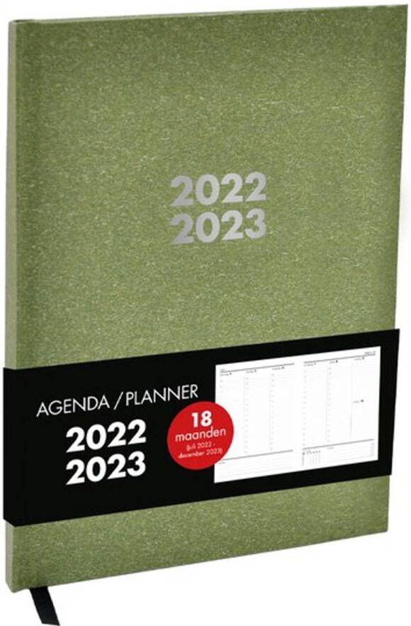 Benza Agenda planner 18 maanden Juli 2022 december 2023 A5 groen