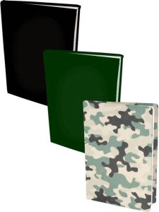 Benza Assortiment Rekbare Boekenkaften A4 2 X Camouflage 2 X Zwart 2 X Groen