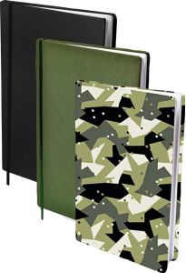 Benza Assortiment Rekbare Boekenkaften A4 2x Army Dots 2x Zwart 2x Groen