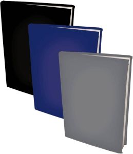 Benza Assortiment Rekbare Boekenkaften A4 Zwart Blauw En Grijs 3 Stuks