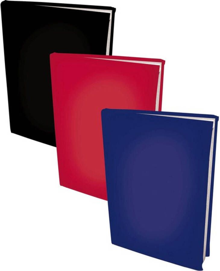 Benza Assortiment rekbare boekenkaften A4 Zwart Blauw en Rood 3 stuks
