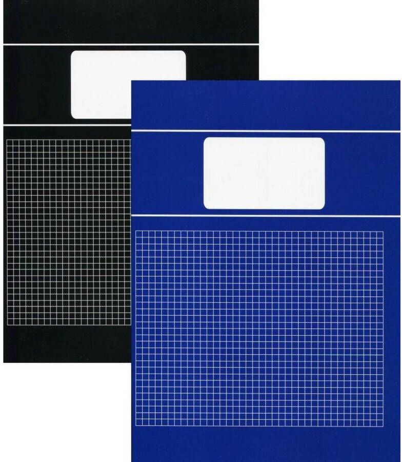 Benza Basic schriften ruit 5 mm kleine ruitjes A4 5 stuks Blauw Zwart