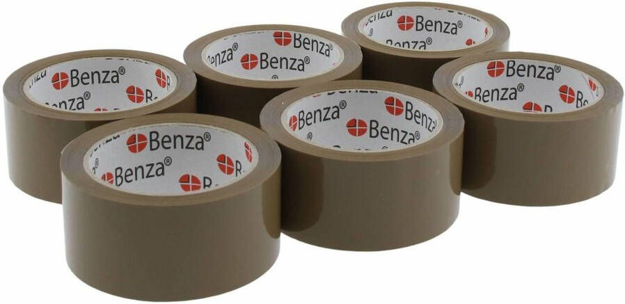 Benza Complete doos met 36 Rollen Extra Sterke Bruine Verpakkingstape Breed Plakband 50 mm x 66 mtr