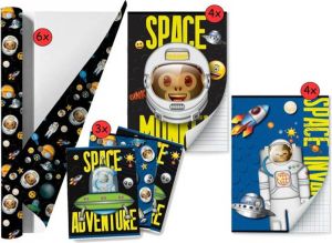 Benza Emoij Space Monkey Back To School Schoolpakket Kaftpapier Voor Schoolboeken En Schriften
