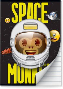 Benza Emoji Space Monkey Schriften Lijn A4 2 Stuks