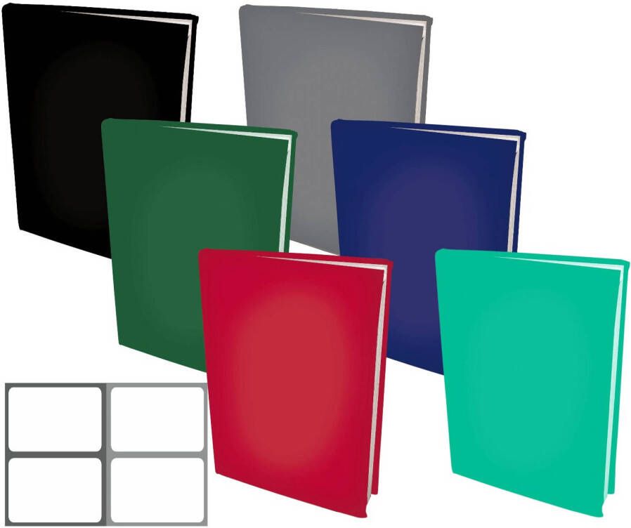 Benza Jongens pakket 1 assortiment rekbare boekenkaften A4 12 stuks inclusief grijze labels