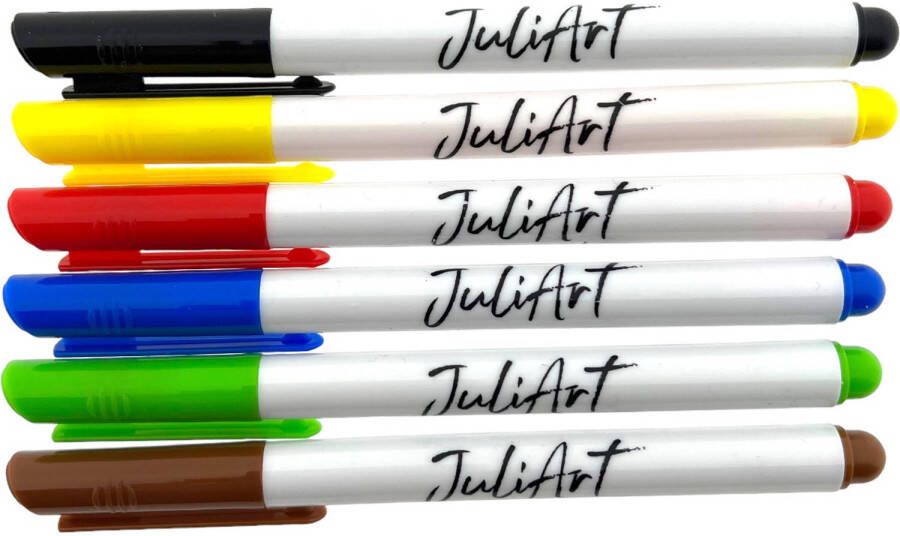 Benza JuliArt Permanent Markers 6 Kleuren 12 pakjes