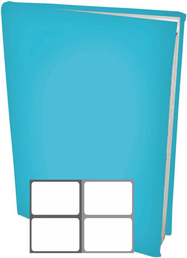 Benza Rekbare Boekenkaften A4 Aqua blauw 6 stuks inclusief grijze textiel labels