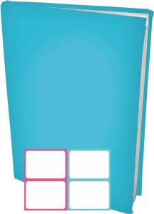 Benza Rekbare Boekenkaften A4 Aqua blauw 6 stuks inclusief kleur textiel labels