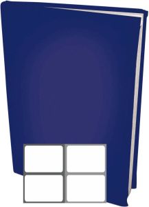 Benza Rekbare Boekenkaften A4 Blauw 12 stuks inclusief grijze textiel labels