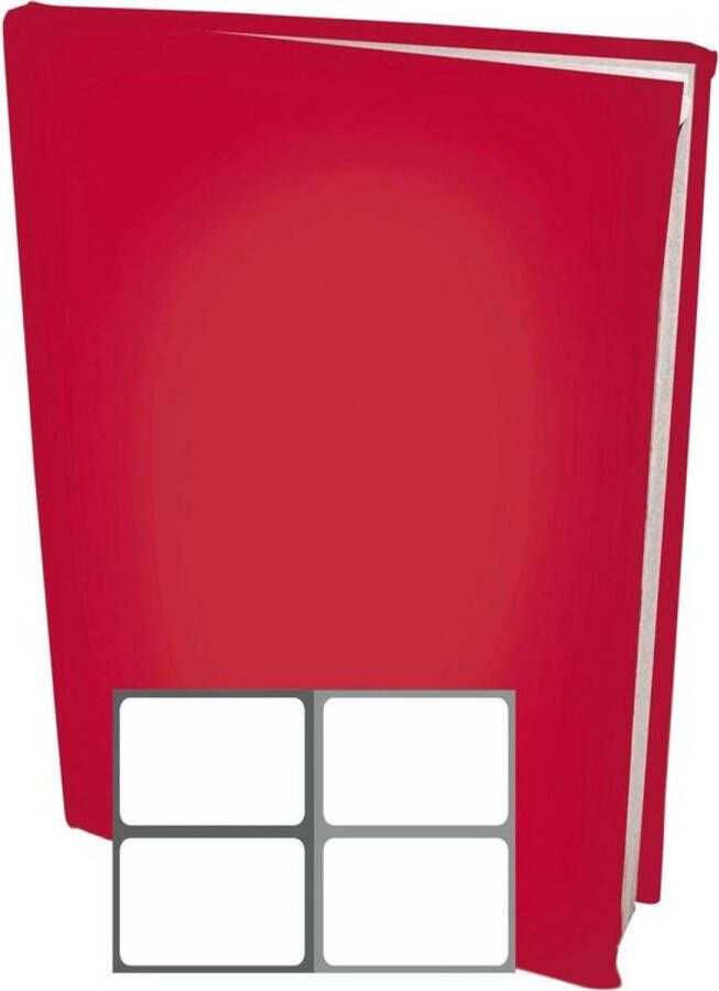 Benza Rekbare Boekenkaften A4 Rood 12 stuks inclusief grijze labels