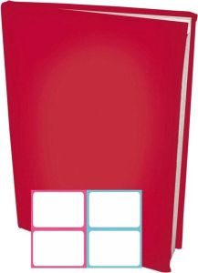 Benza Rekbare Boekenkaften A4 Rood 12 stuks inclusief kleur labels