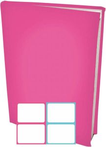 Benza Rekbare Boekenkaften A4 Roze 6 stuks inclusief kleur labels