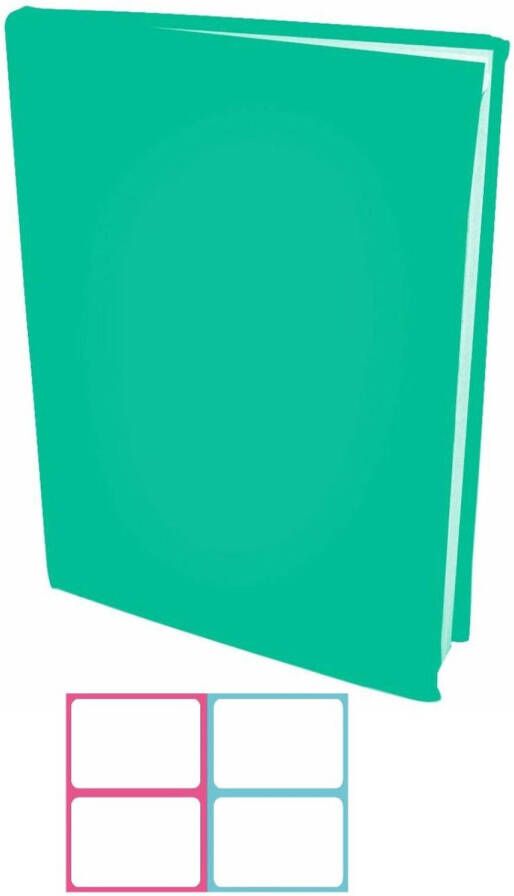 Benza Rekbare boekenkaften A4 Turquoise Groen 12 stuks inclusief kleur labels