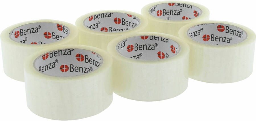 Benza Complete doos met 36 Rollen Extra Sterke Transparante Verpakkingstape Breed Plakband 50 mm x 66 mtr