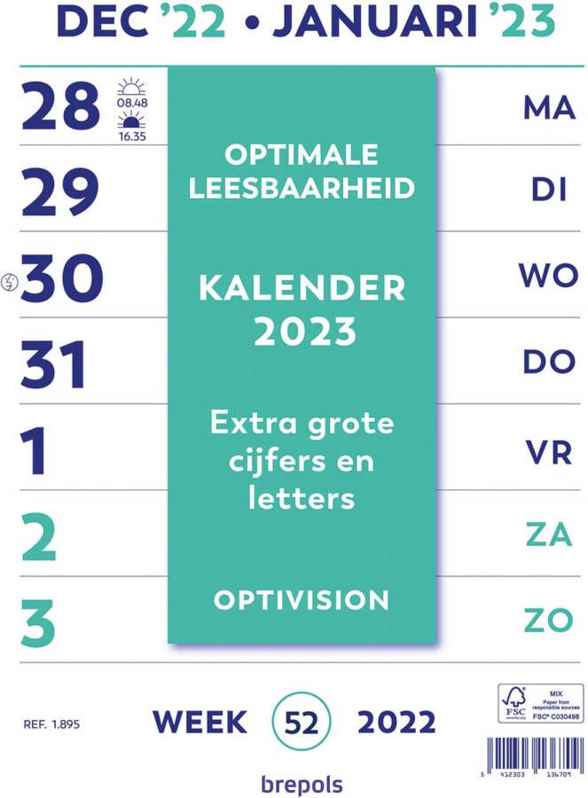Brepols Optivision kalender Nederlandstalig 2025