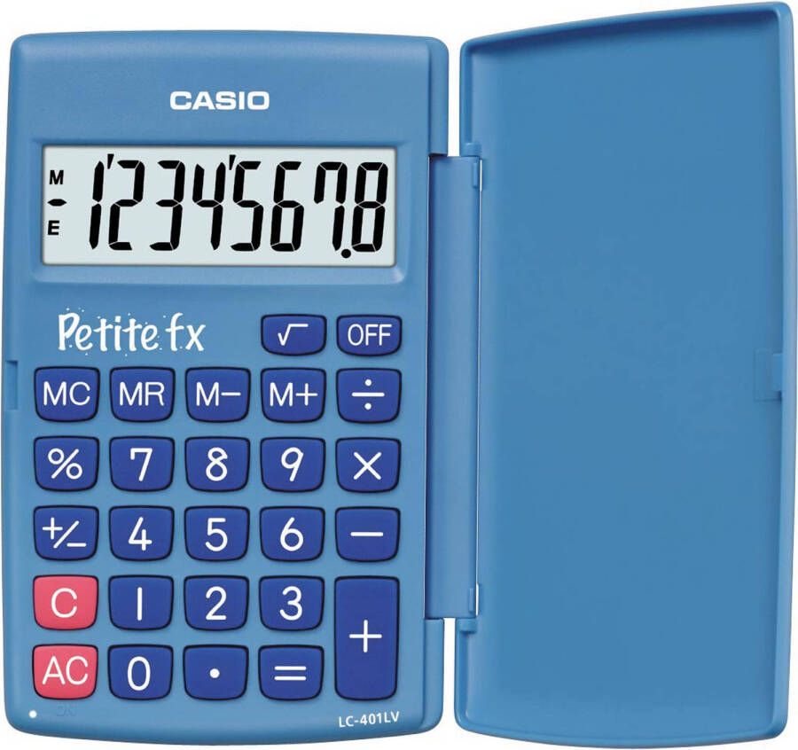 Casio zakrekenmachine Petite FX blauw 10 stuks