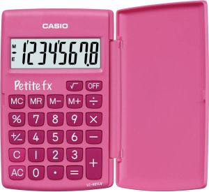 Casio zakrekenmachine Petite FX roze 10 stuks