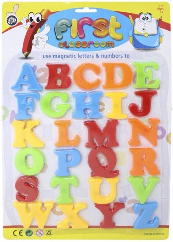 Concorde Gekleurde magnetische alfabet letters 26x stuks 4 cm magneet koelkast whiteboard Magneten