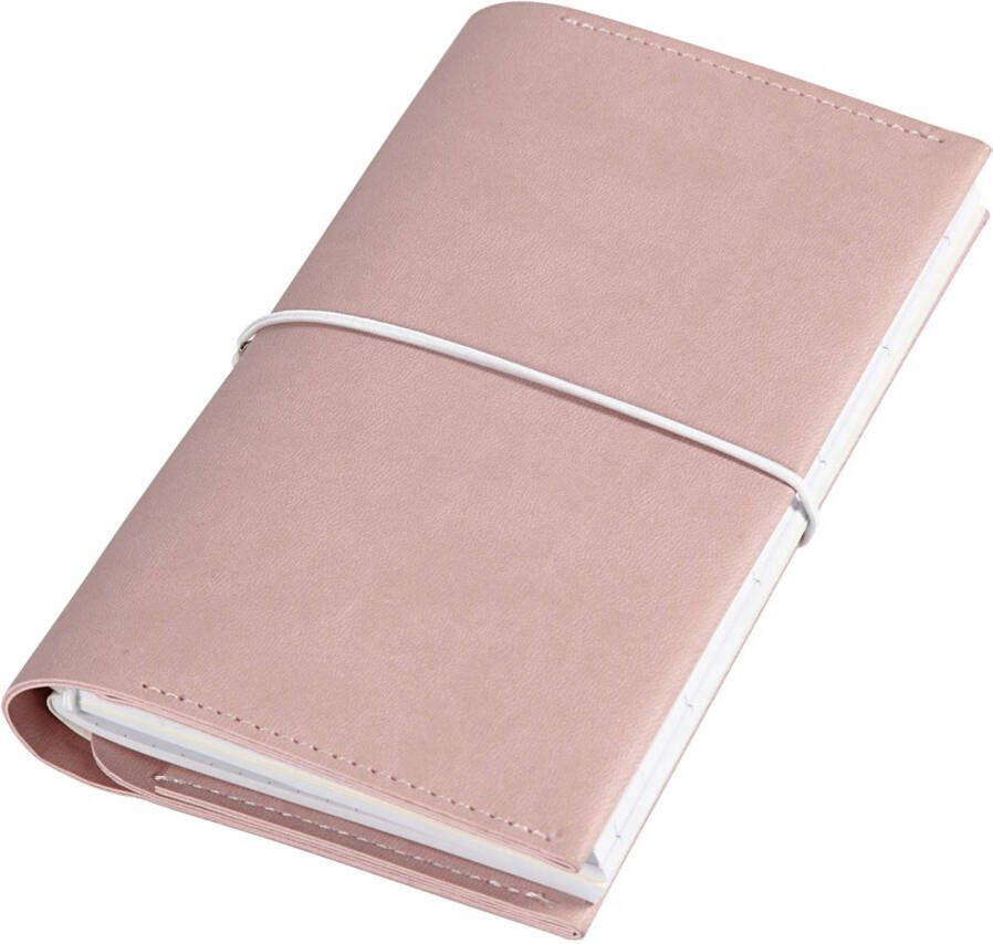 Creotime notitieboekomslag elastiek 10 x 18 cm roze