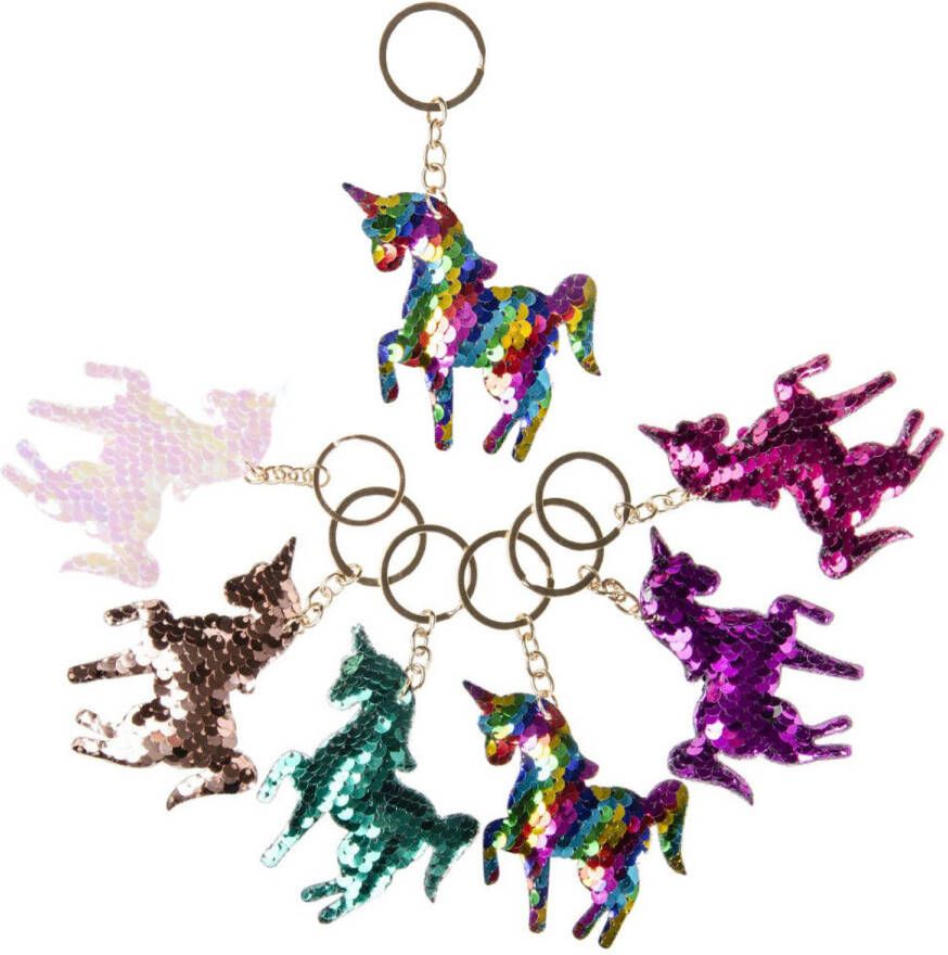 Decopatent Uitdeelcadeaus 12 STUKS Unicorn Eenhoorn Sleutelhangers