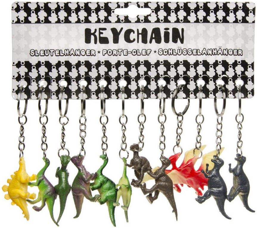 Decopatent Uitdeelcadeaus 48 STUKS Dinosaurus 3D Sleutelhangers