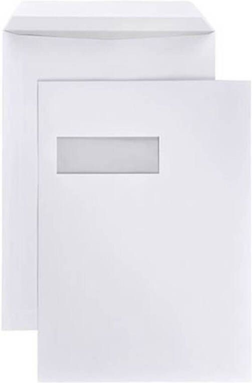 DULA C4 Enveloppen A4 formaat wit Venster links 229 x 324 mm 25 stuks Zelfklevend met plakstrip 120 Gram