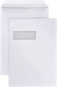 DULA C4 Enveloppen A4 formaat wit Venster links 229 x 324 mm 500 stuks Zelfklevend met plakstrip 120 Gram