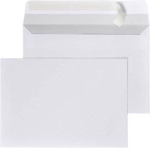 Merkloos C5 Enveloppen A5 formaat wit 229 x 162 mm 100 stuks Zelfklevend met plakstrip 80 Gram