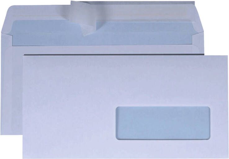 DULA C5 6 Enveloppen Bank envelop Venster rechts 114 x 229 mm 100 stuks zelfklevend met plakstrip 80 Gram