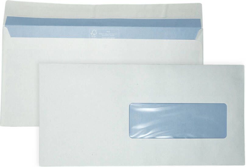 DULA C5 6 Enveloppen Bank envelop Venster rechts 114 x 229 mm 500 stuks zelfklevend met plakstrip 80 Gram