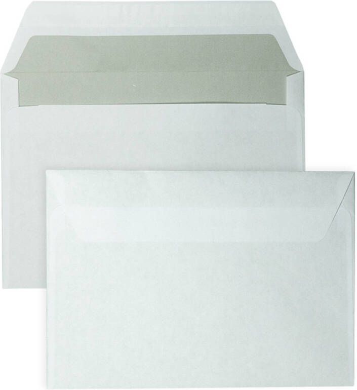 DULA C6 Enveloppen A6 formaat wit 114 x 162 mm 250 stuks Zelfklevend met plakstrip 80 Gram