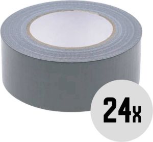 DULA Duct tape Grijs 50 mmx50m 24 Rollen Ducktape Zilver Reparatie tape
