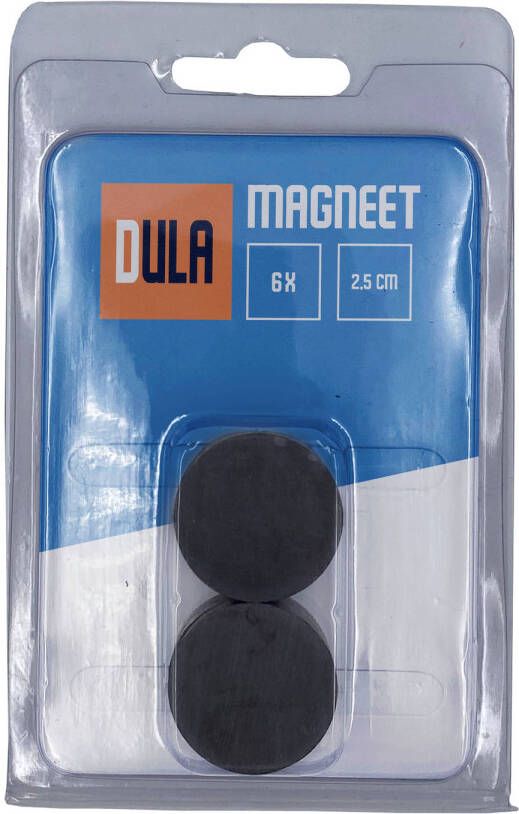 DULA magneten sterk 25 x 5 mm magneten zwart 6 stuks