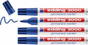Edding Viltstift 3000 rond blauw 1.5-3mm blisterÃƒ 4st
