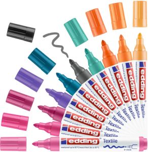 Edding textielstift 4500 set van 10 stuks in geassorteerde trendy kleuren