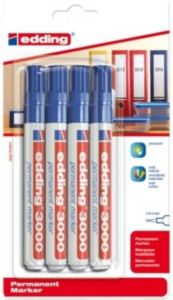 Edding Viltstift 3000 rond blauw 1.5-3mm blisterÃƒ 4st