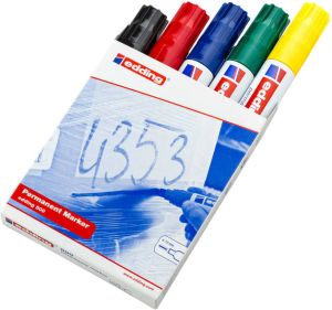 Edding permanent marker e-800 in geassorteerde kleuren doos van 5 stuks