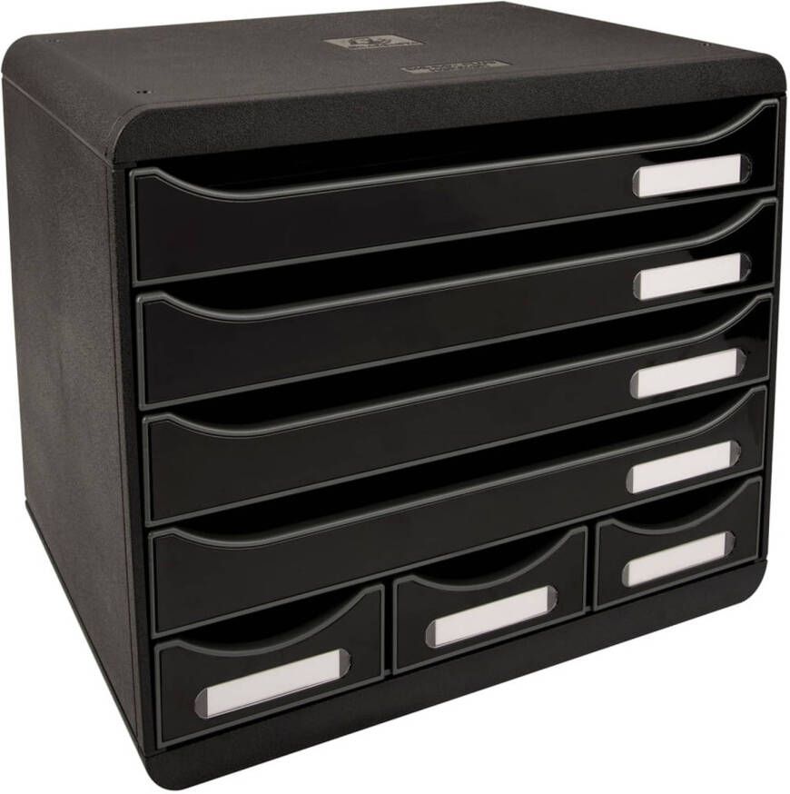 Exacompta Bureauladeblok Store-Box met 7 lades glanzend zwart