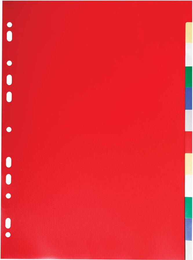 Exacompta tabbladen voor ft A4 uit PP 12 100e 12 tabs geassorteerde kleuren 50 stuks