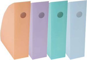 Exacompta tijdschriftenhouder MAG CUBE pak van 4 stuks in geassorteerde pastel kleuren