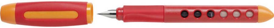Faber Castell vulpen Scribolino A links 13 cm RVS rood