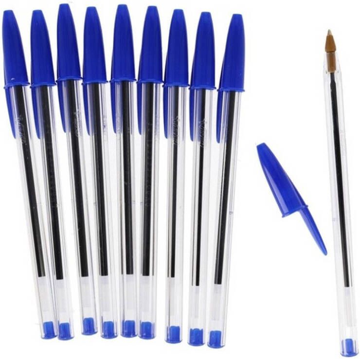 Gerimport Bic balpennen set 10x stuks in kleur blauw Pennen