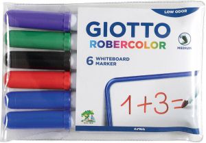 Giotto Robercolor whiteboardmarker medium ronde punt etui met 6 stuks in geassorteerde kleuren 20 stuks