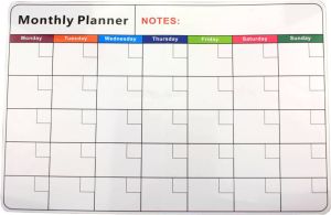 GS Quality Products Lowander familieplanner magnetisch whiteboard A2 35x53 cm Maandplanner Weekplanner Incl. stift en wisser