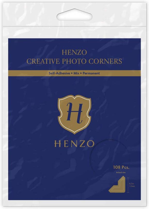 Henzo Fotoplakkers Creative Fotohoekjes 108 stuks 12 mm Zelfklevend permanent Mix